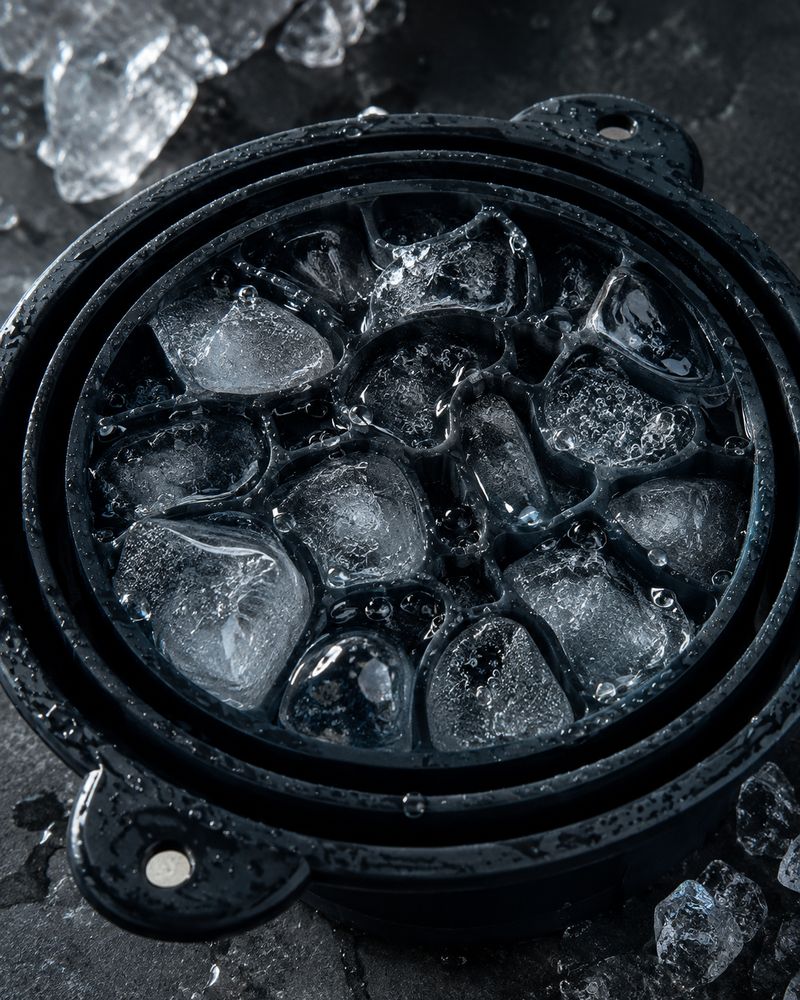 Hielo formado en las cavidades del bol